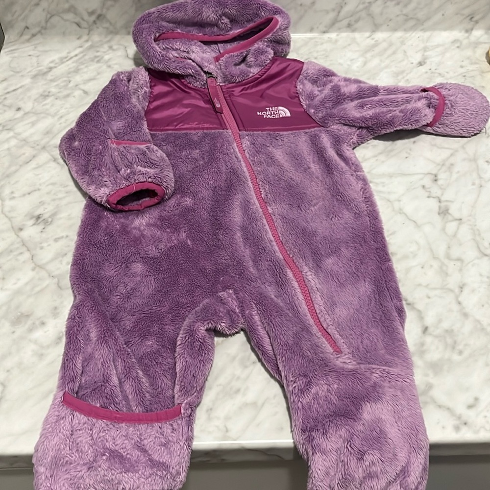 Northface 3-6 month purple bunting suit